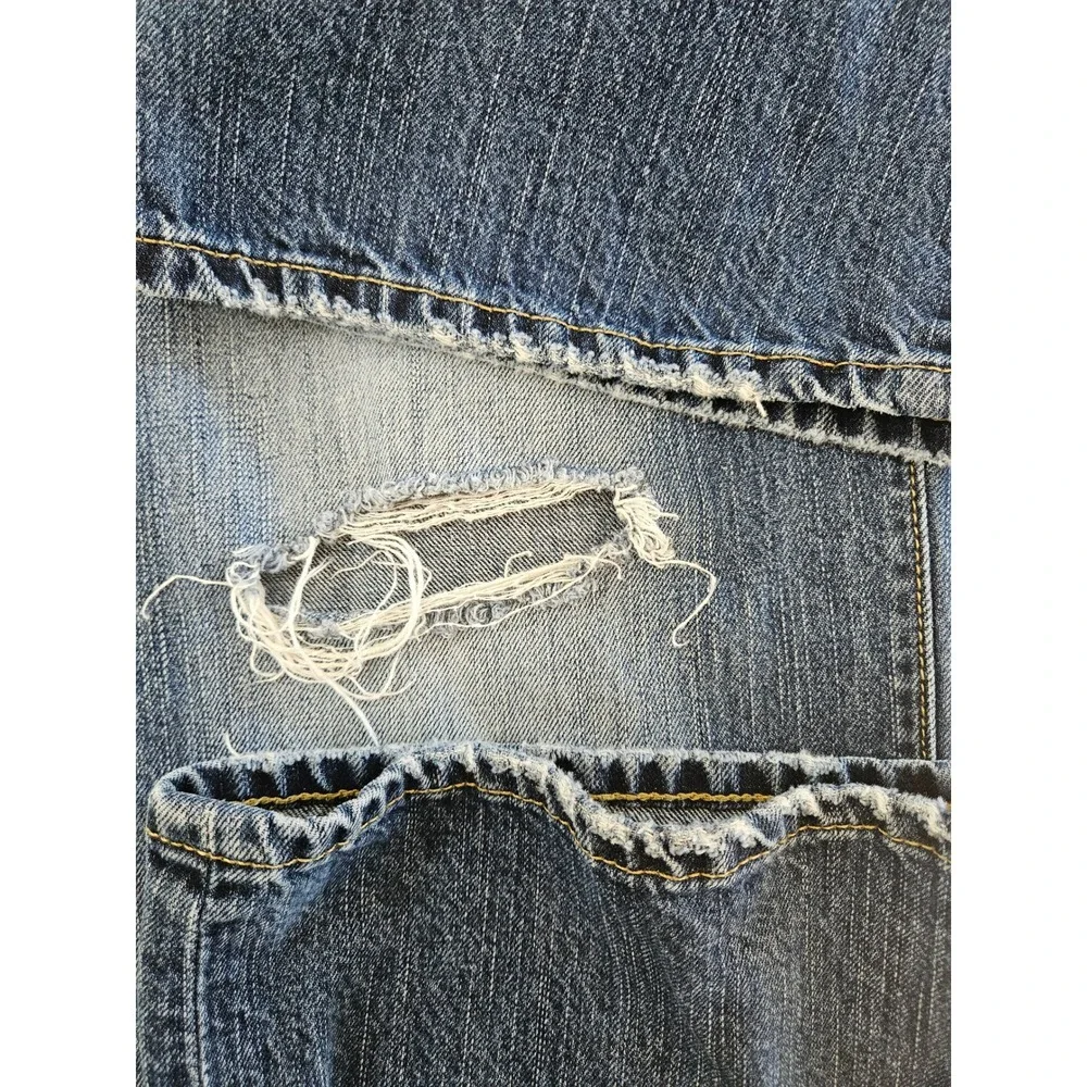Distressed American Eagle Mens Skater Boot Jeans 36x32 Blue Distressed Bootcut
